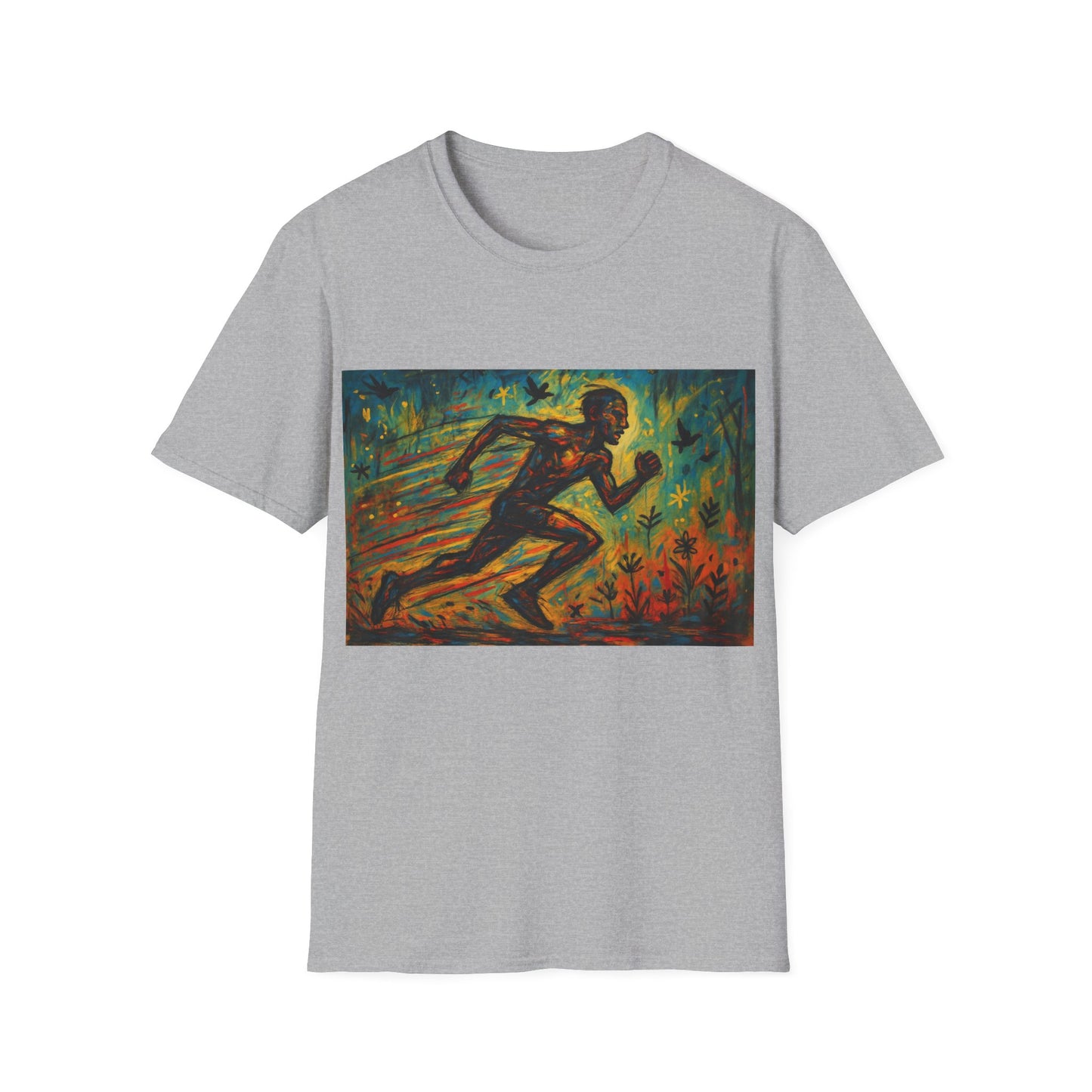 Dynamic Art Running T-Shirt - Inspired Fitness Gift, Activewear, Motivational Tee, Gift for Runners, Sports Apparel