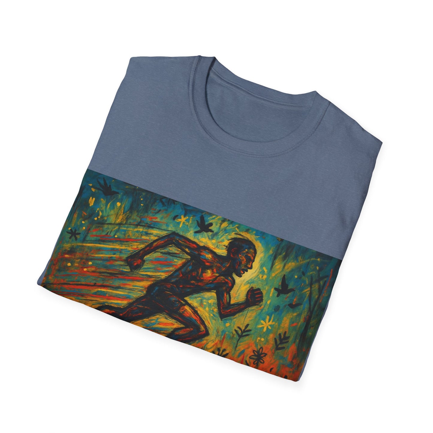 Dynamic Art Running T-Shirt - Inspired Fitness Gift, Activewear, Motivational Tee, Gift for Runners, Sports Apparel