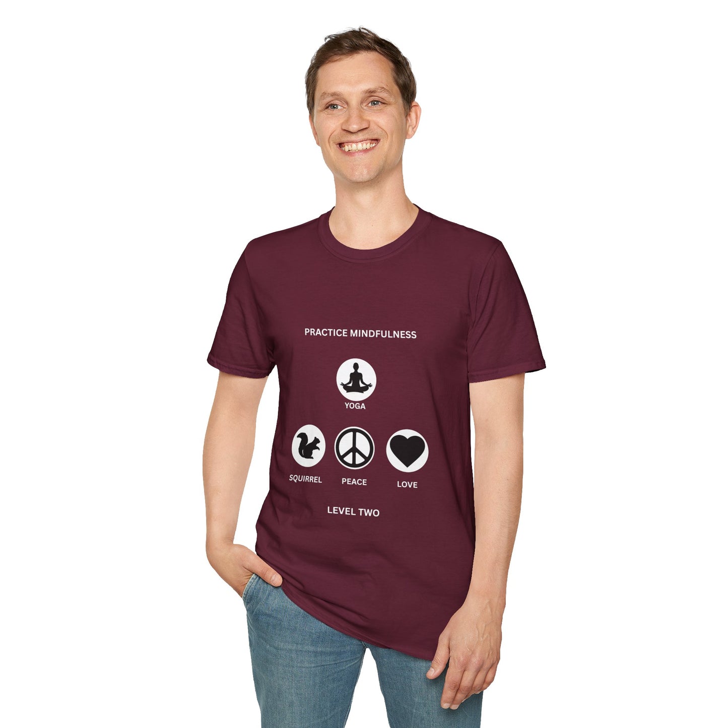 Mindfulness Unisex T-Shirt, Yoga Apparel, Peace & Love Tee, Meditation Gift, Casual Wear, Self-Care Shirt