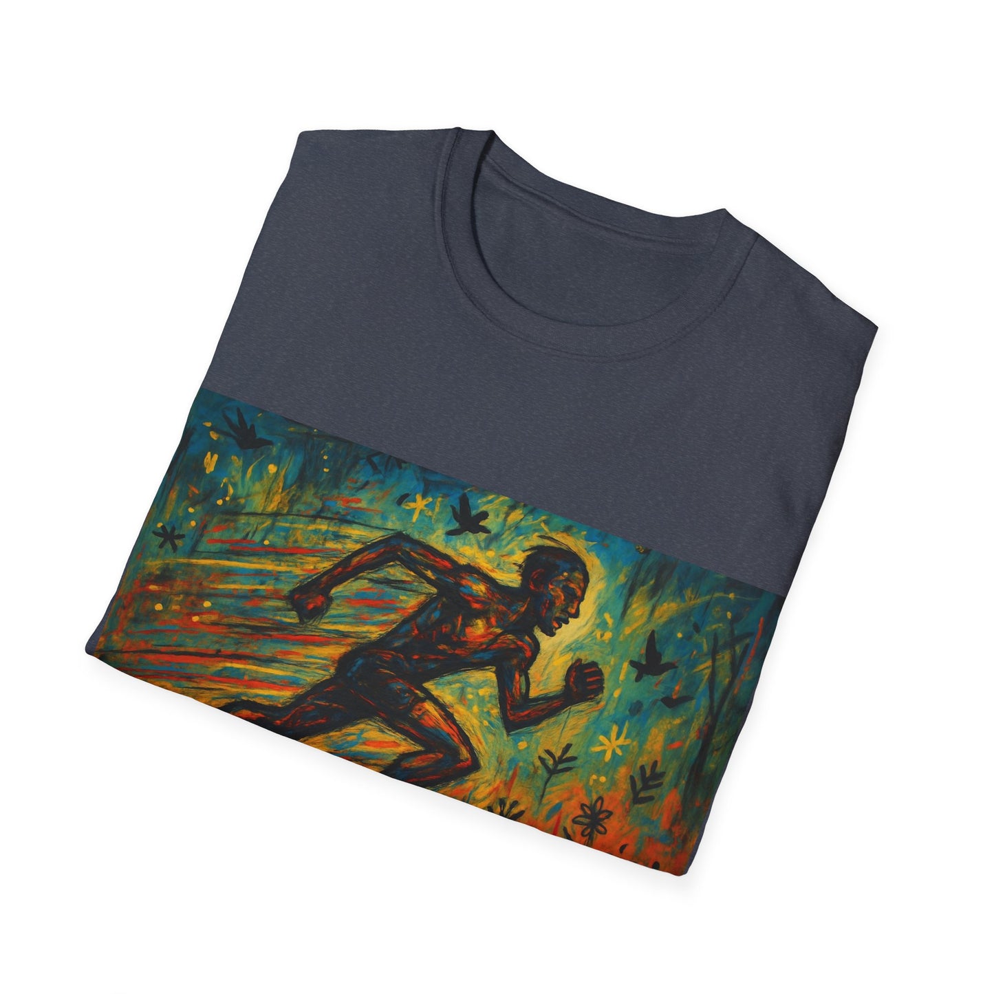 Dynamic Art Running T-Shirt - Inspired Fitness Gift, Activewear, Motivational Tee, Gift for Runners, Sports Apparel