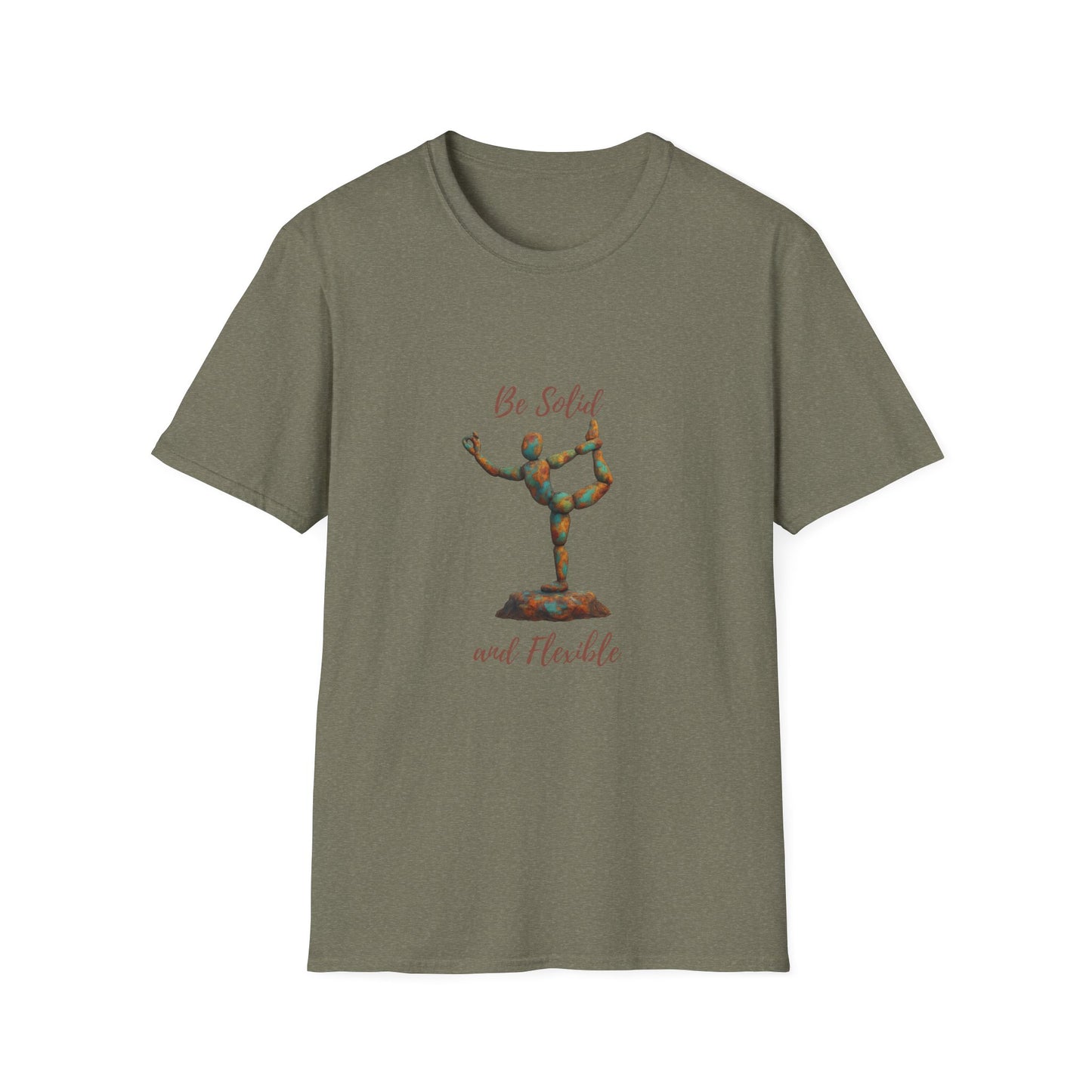 Inspirational Unisex Softstyle T-Shirt - "Be Solid and Flexible"