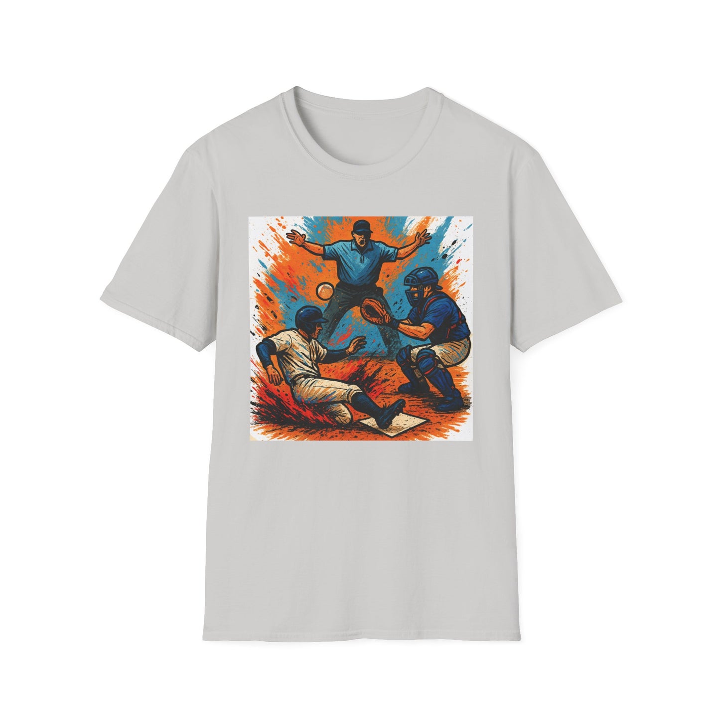 Vintage Baseball Action Unisex Softstyle T-Shirt - Perfect for Sports Fans and Game Day