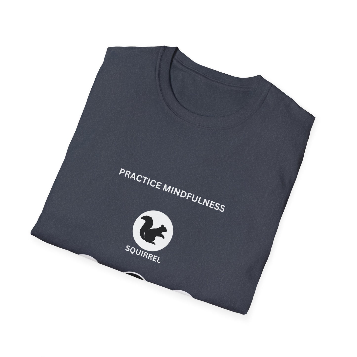 Mindfulness Squirrel T-Shirt, Yoga Shirt, Peace and Love Tee, Unisex Relaxed Fit, Gift for Yogis and Mindfulness Practitioners