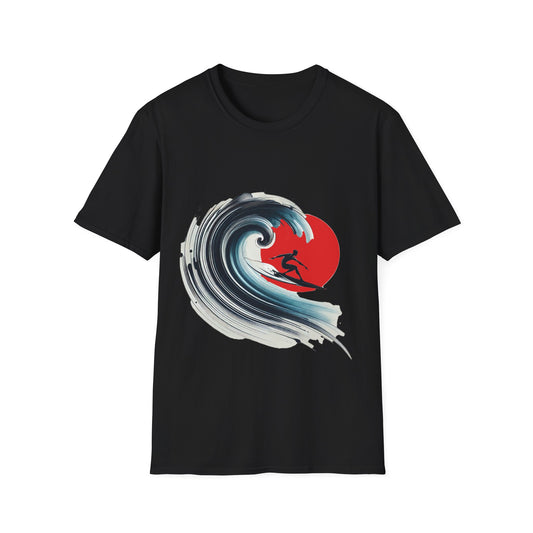 Surfing Wave Unisex Softstyle T-Shirt - Perfect for Beach Lovers