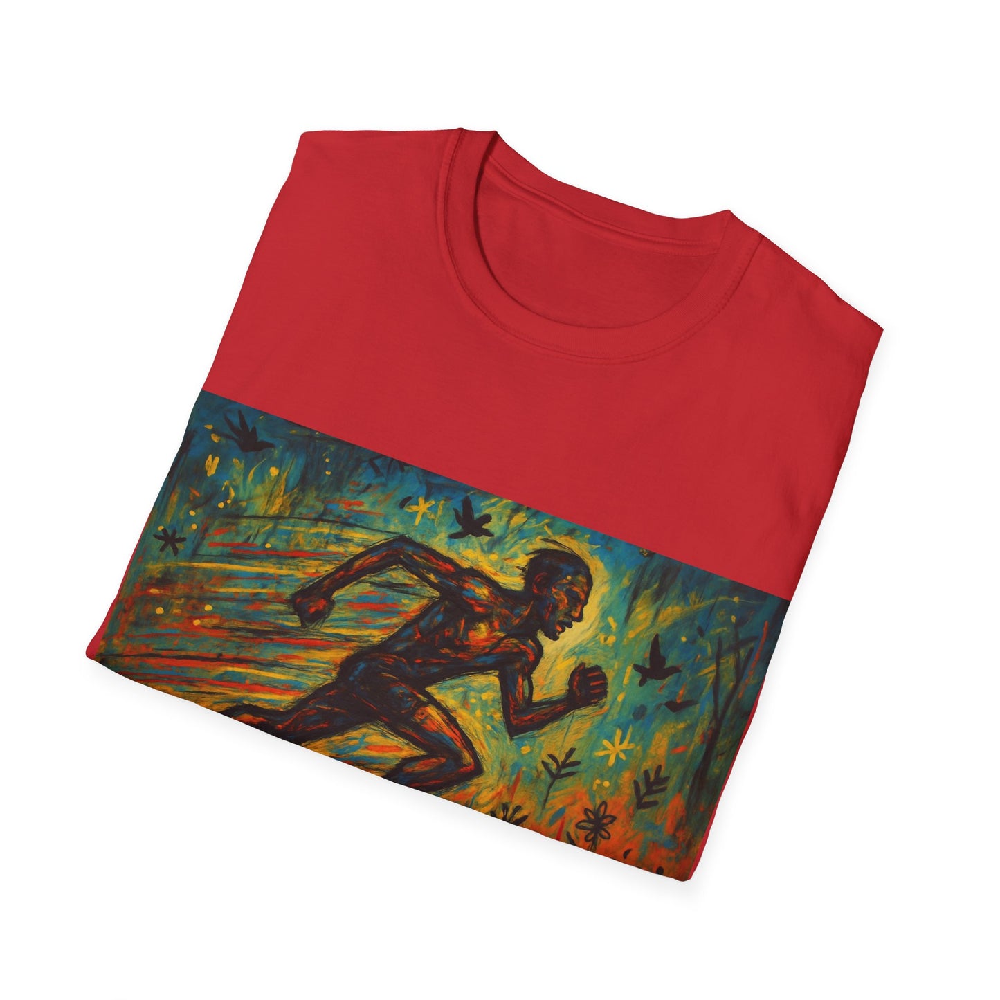 Dynamic Art Running T-Shirt - Inspired Fitness Gift, Activewear, Motivational Tee, Gift for Runners, Sports Apparel