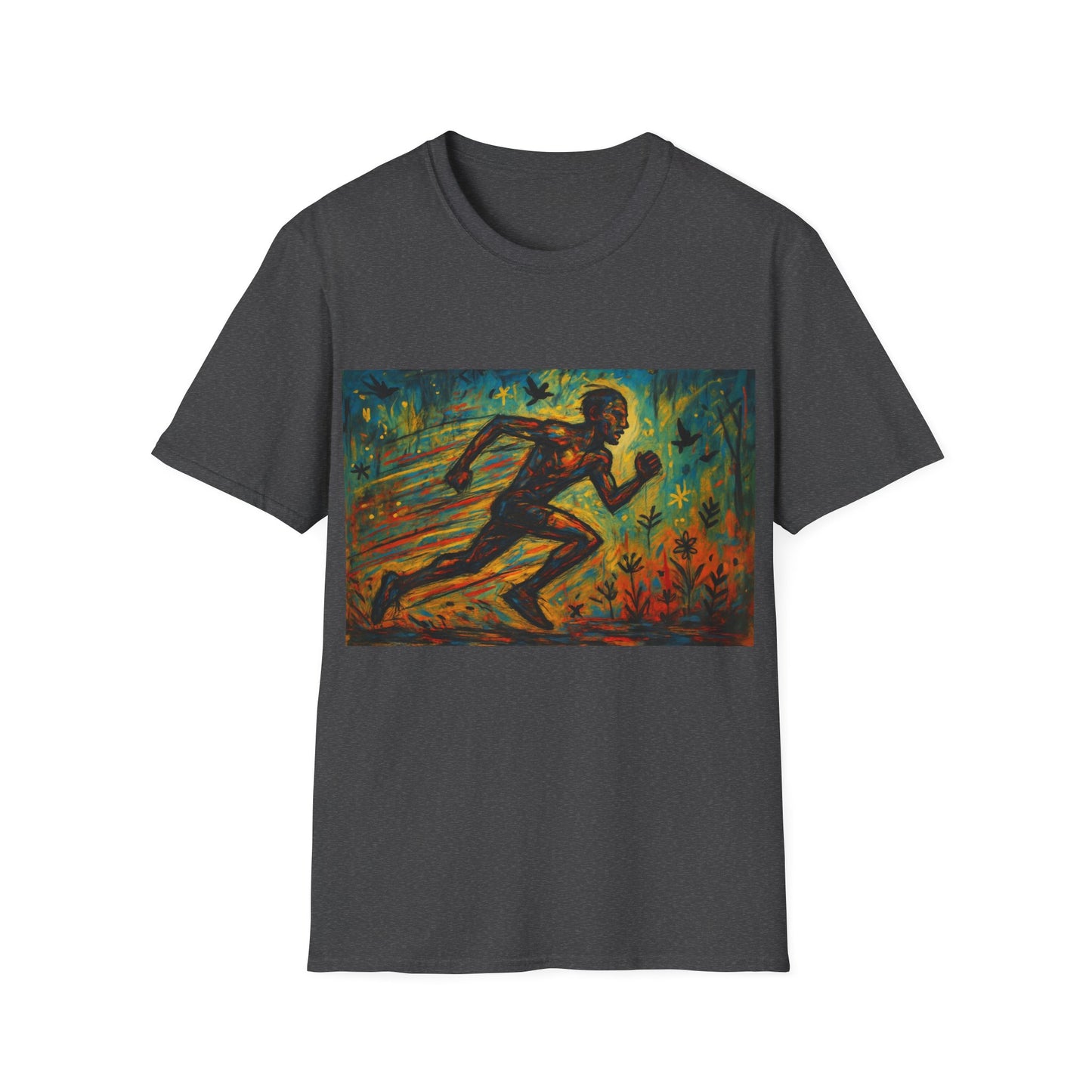 Dynamic Art Running T-Shirt - Inspired Fitness Gift, Activewear, Motivational Tee, Gift for Runners, Sports Apparel