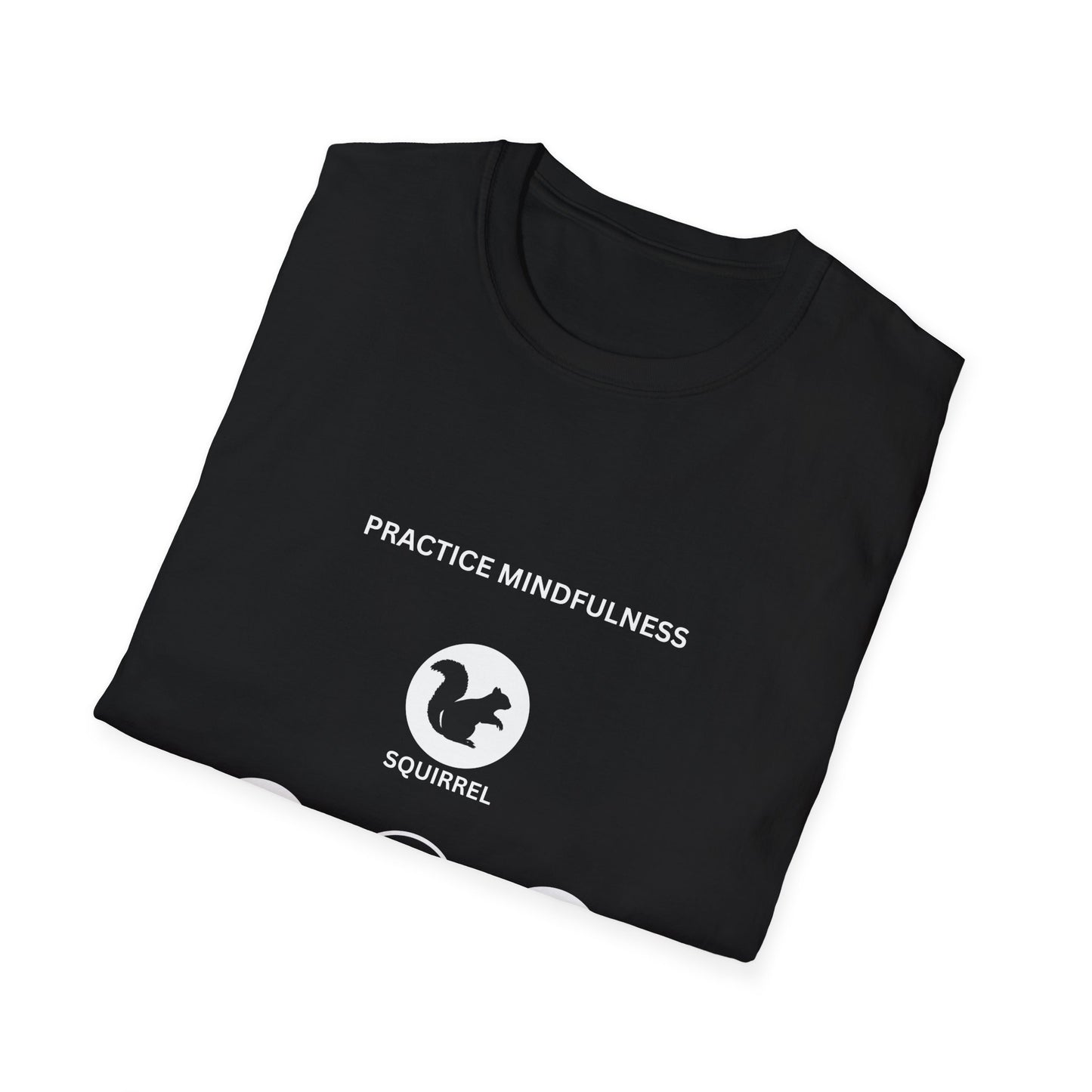 Mindfulness Squirrel T-Shirt, Yoga Shirt, Peace and Love Tee, Unisex Relaxed Fit, Gift for Yogis and Mindfulness Practitioners