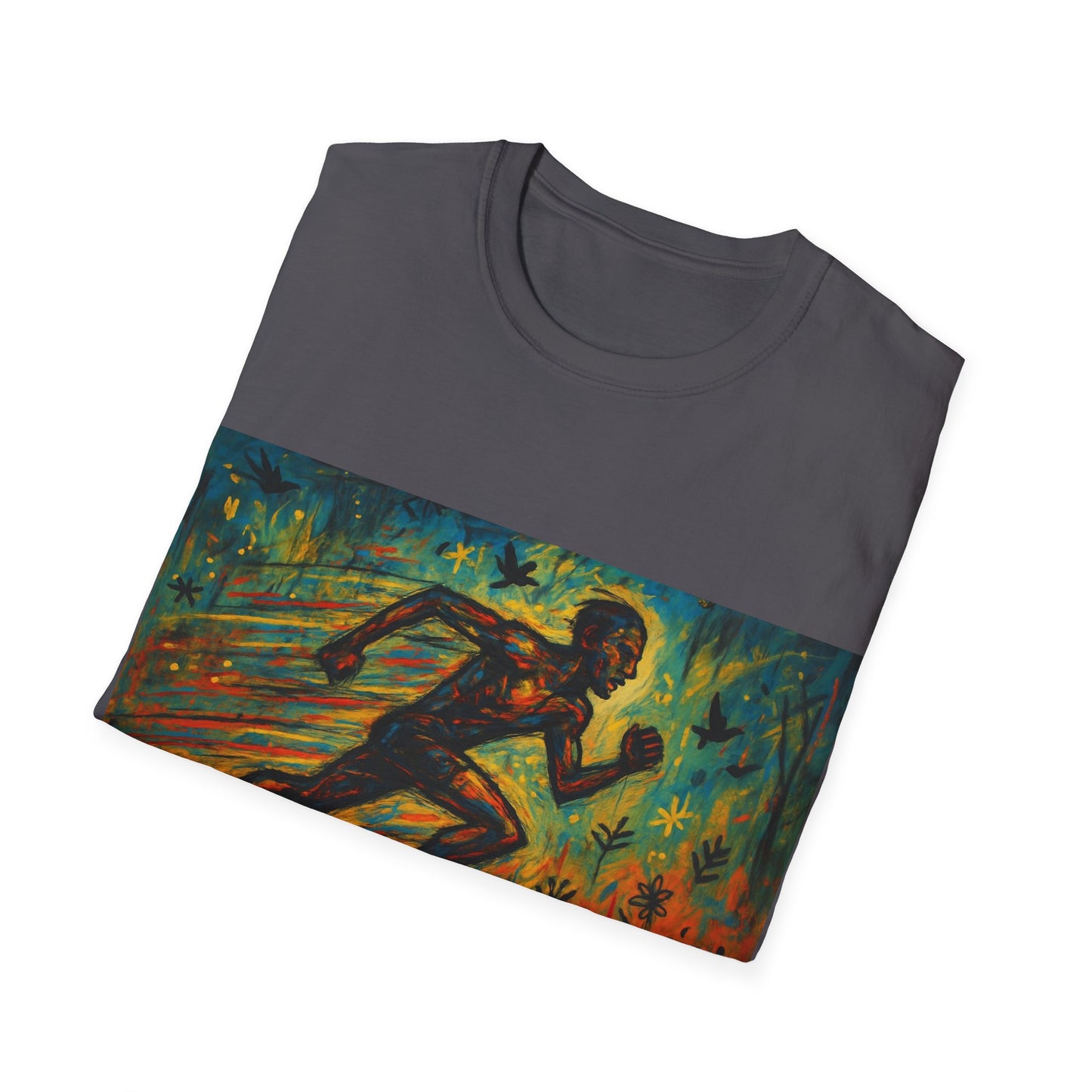 Dynamic Art Running T-Shirt - Inspired Fitness Gift, Activewear, Motivational Tee, Gift for Runners, Sports Apparel