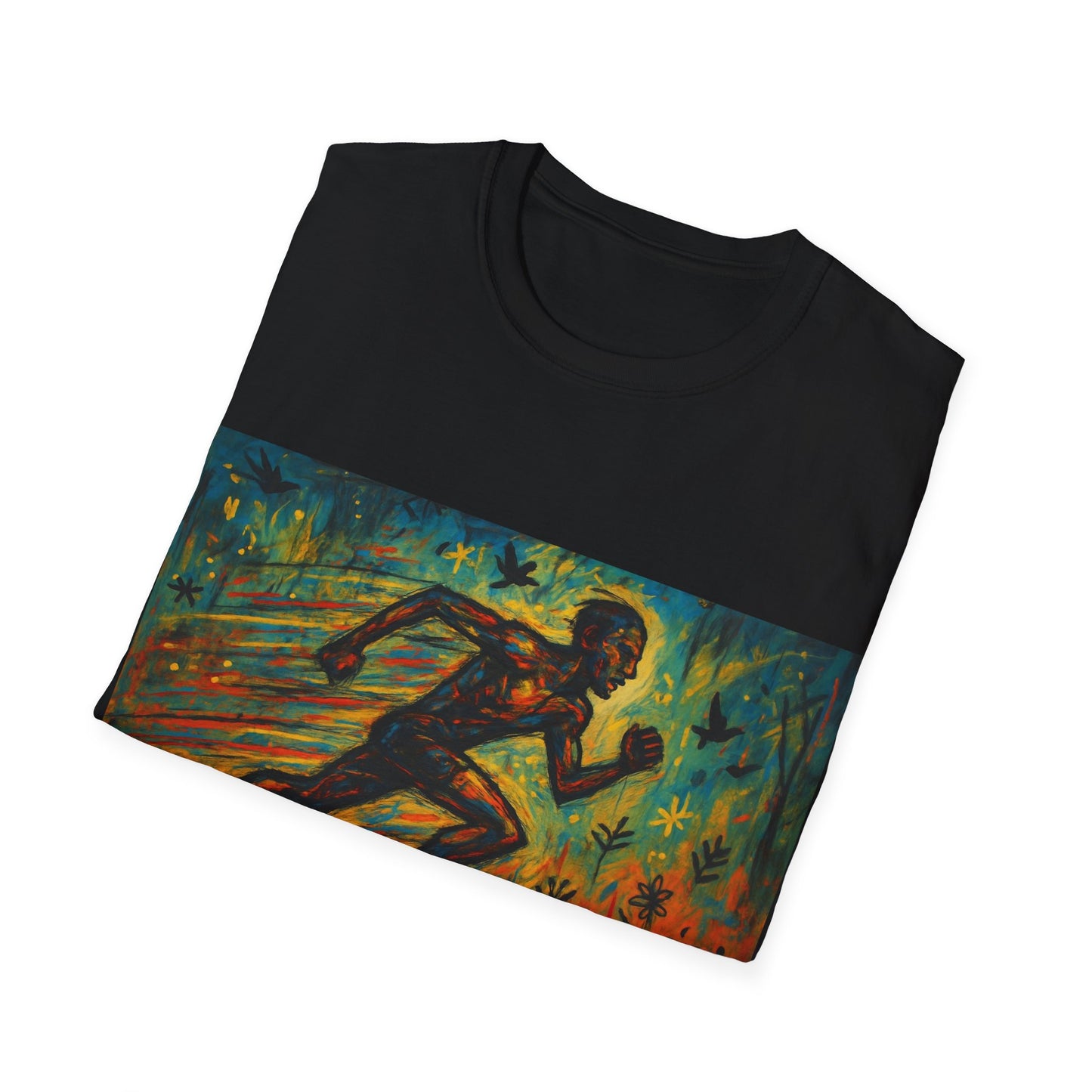 Dynamic Art Running T-Shirt - Inspired Fitness Gift, Activewear, Motivational Tee, Gift for Runners, Sports Apparel