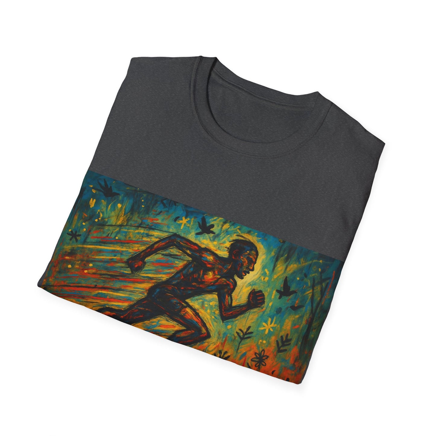 Dynamic Art Running T-Shirt - Inspired Fitness Gift, Activewear, Motivational Tee, Gift for Runners, Sports Apparel
