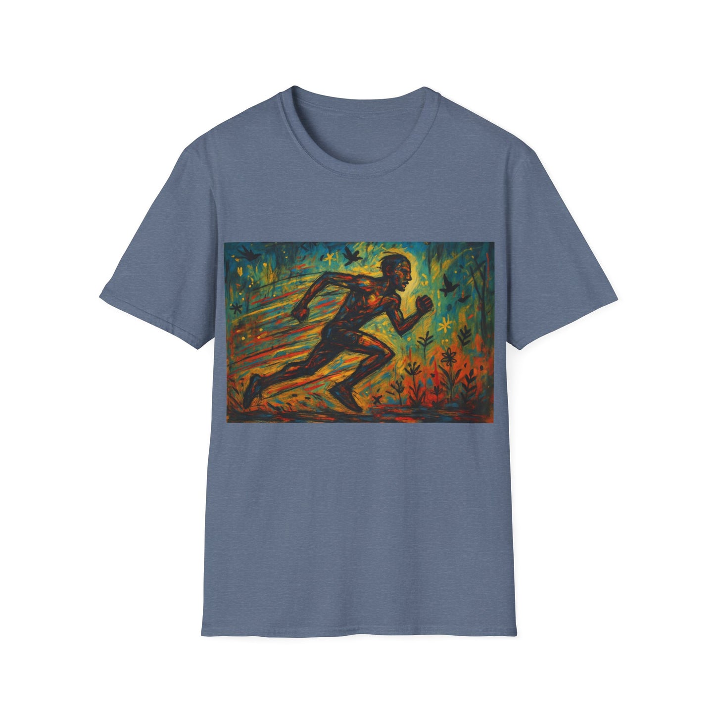 Dynamic Art Running T-Shirt - Inspired Fitness Gift, Activewear, Motivational Tee, Gift for Runners, Sports Apparel