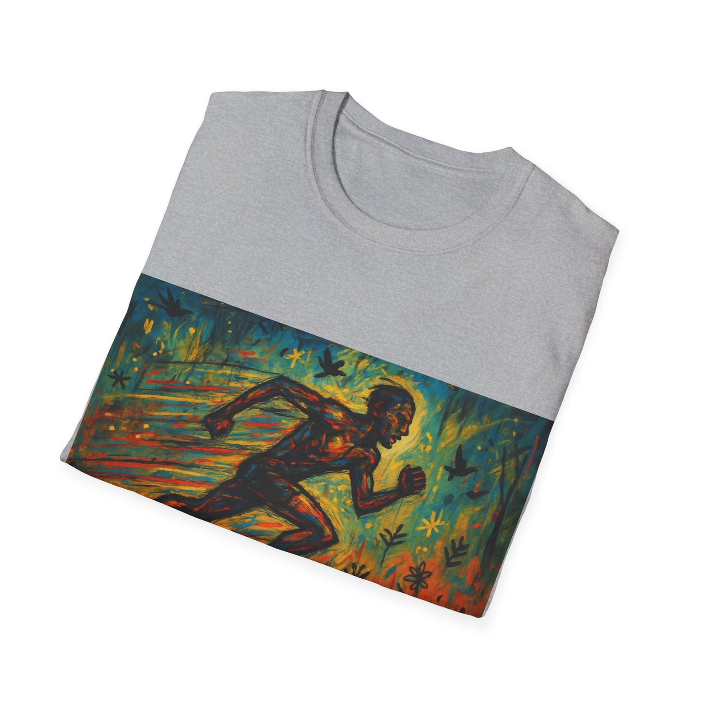 Dynamic Art Running T-Shirt - Inspired Fitness Gift, Activewear, Motivational Tee, Gift for Runners, Sports Apparel