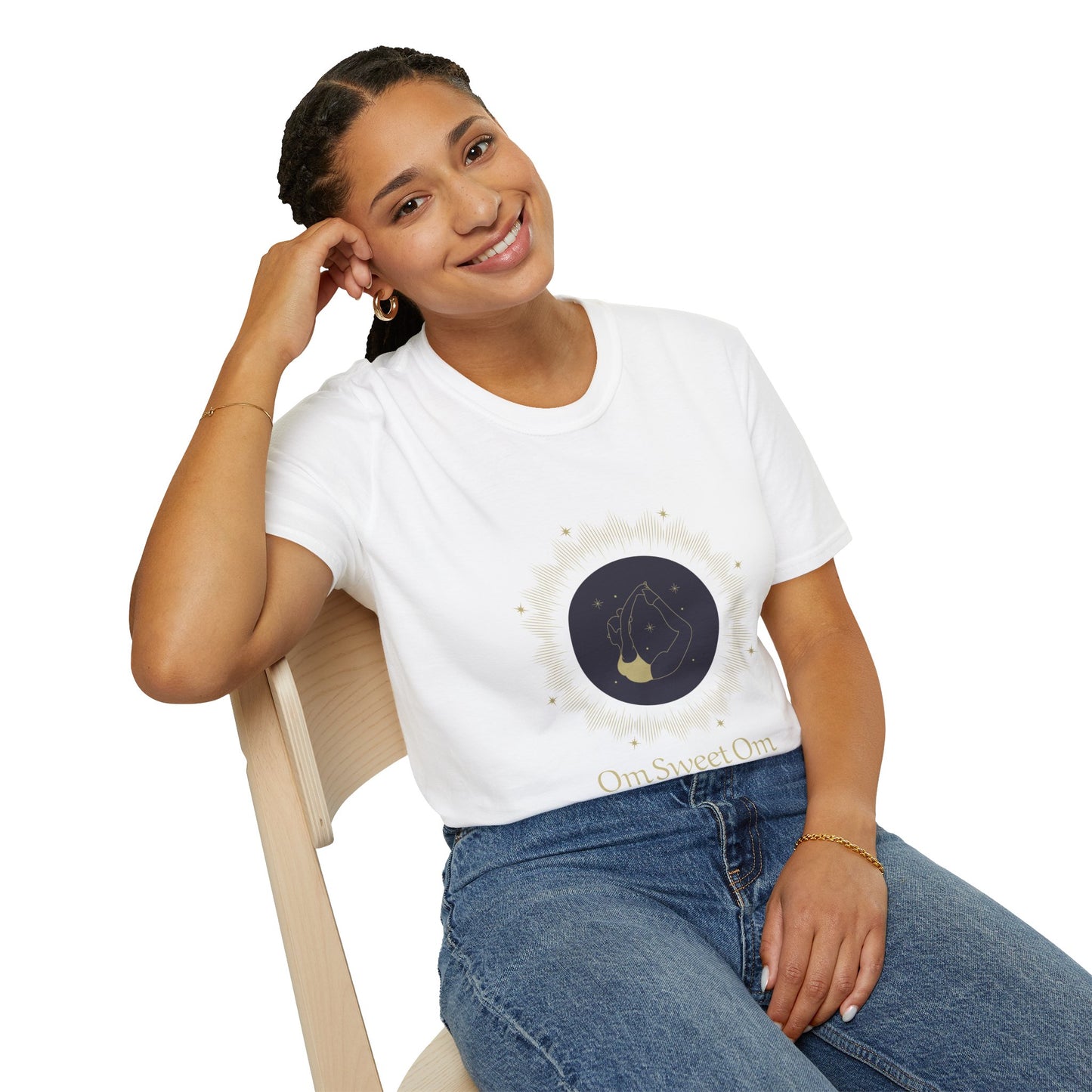 Unisex Softstyle T-Shirt - 'Om Sweet Om' Yoga Shirt, Meditative Vibes, Perfect Gift for Yoga Lovers