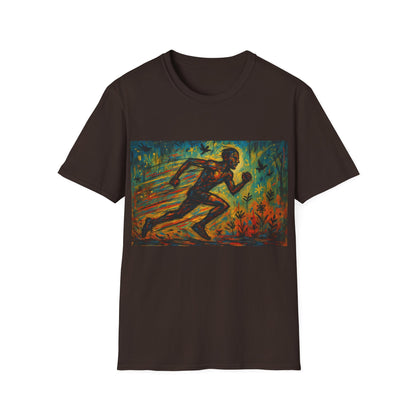 Dynamic Art Running T-Shirt - Inspired Fitness Gift, Activewear, Motivational Tee, Gift for Runners, Sports Apparel