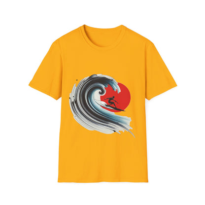 Surfing Wave Unisex Softstyle T-Shirt - Perfect for Beach Lovers