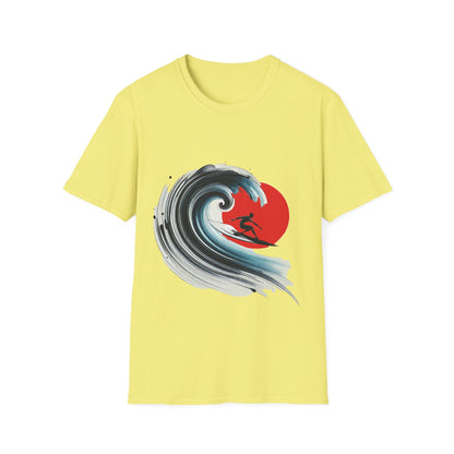 Surfing Wave Unisex Softstyle T-Shirt - Perfect for Beach Lovers