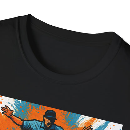 Vintage Baseball Action Unisex Softstyle T-Shirt - Perfect for Sports Fans and Game Day