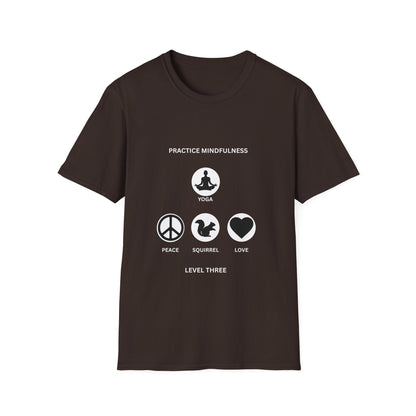 Peace, Love, & Nature Unisex T-Shirt - Softstyle Graphic Tee for Mindfulness and Eco Lovers, Relaxed Fit, Gift for Nature Enthusiasts