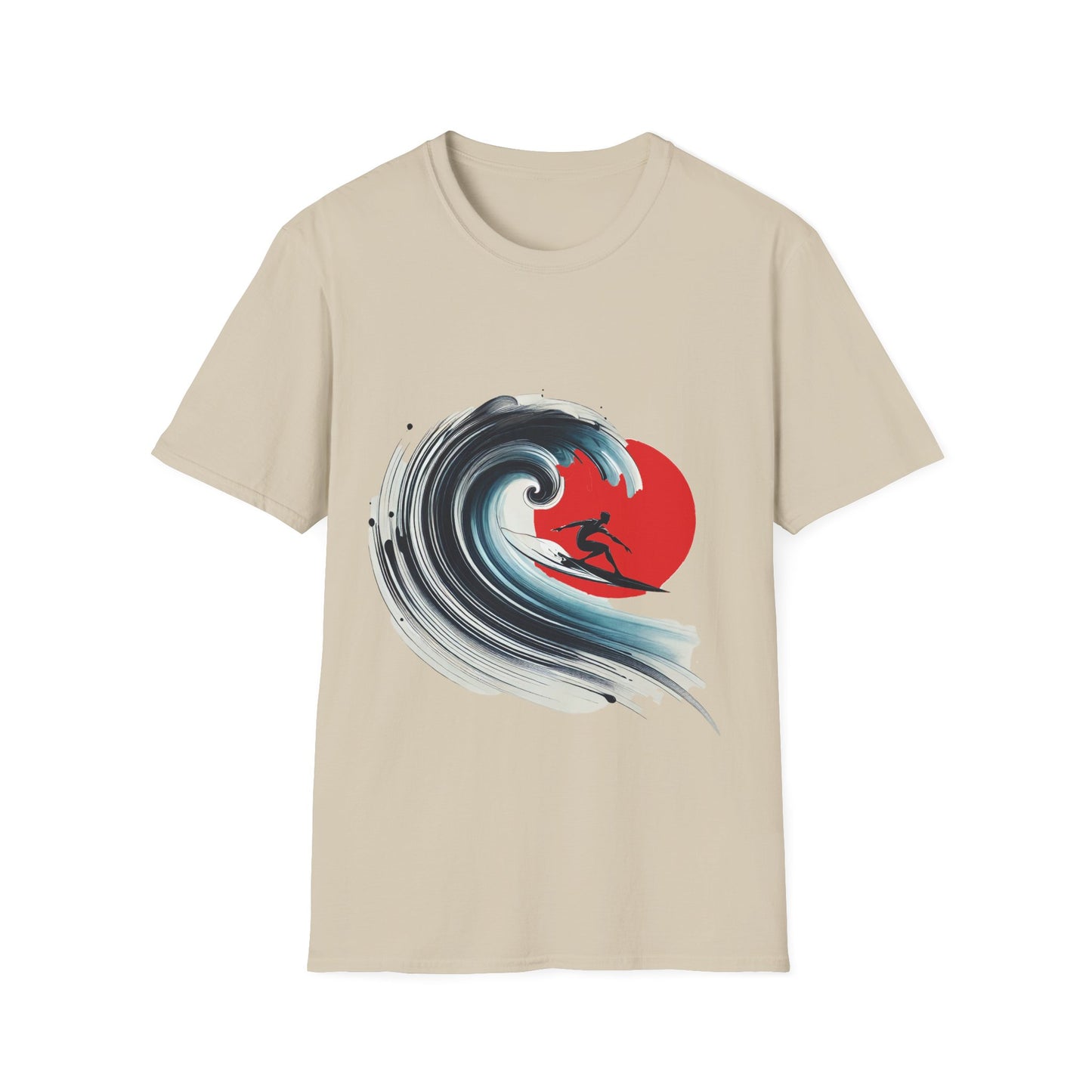 Surfing Wave Unisex Softstyle T-Shirt - Perfect for Beach Lovers