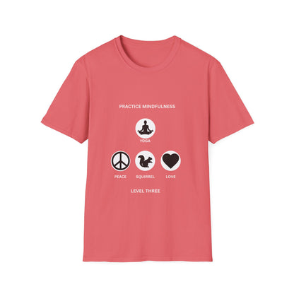 Peace, Love, & Nature Unisex T-Shirt - Softstyle Graphic Tee for Mindfulness and Eco Lovers, Relaxed Fit, Gift for Nature Enthusiasts