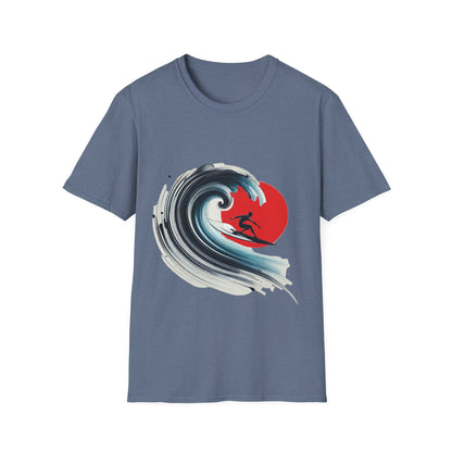 Surfing Wave Unisex Softstyle T-Shirt - Perfect for Beach Lovers
