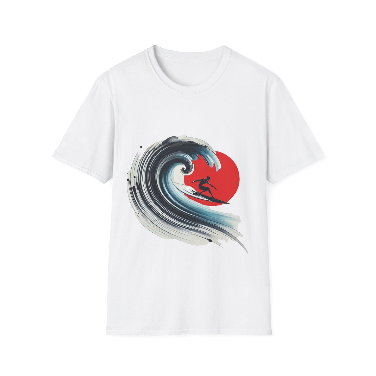 Surfing Wave Unisex Softstyle T-Shirt - Perfect for Beach Lovers