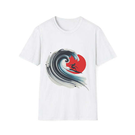 Surfing Wave Unisex Softstyle T-Shirt - Perfect for Beach Lovers