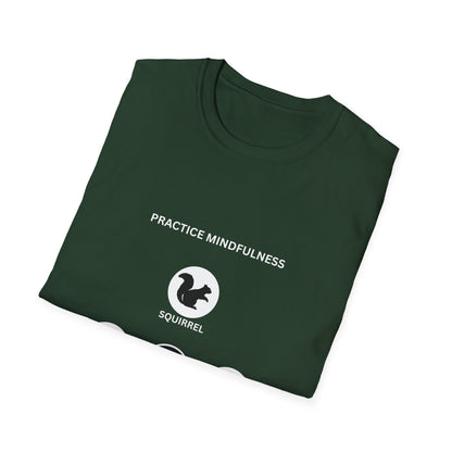 Mindfulness Squirrel T-Shirt, Yoga Tee, Peaceful Apparel, Beginner's Mind, Gift for Yogis, Meditation Shirt