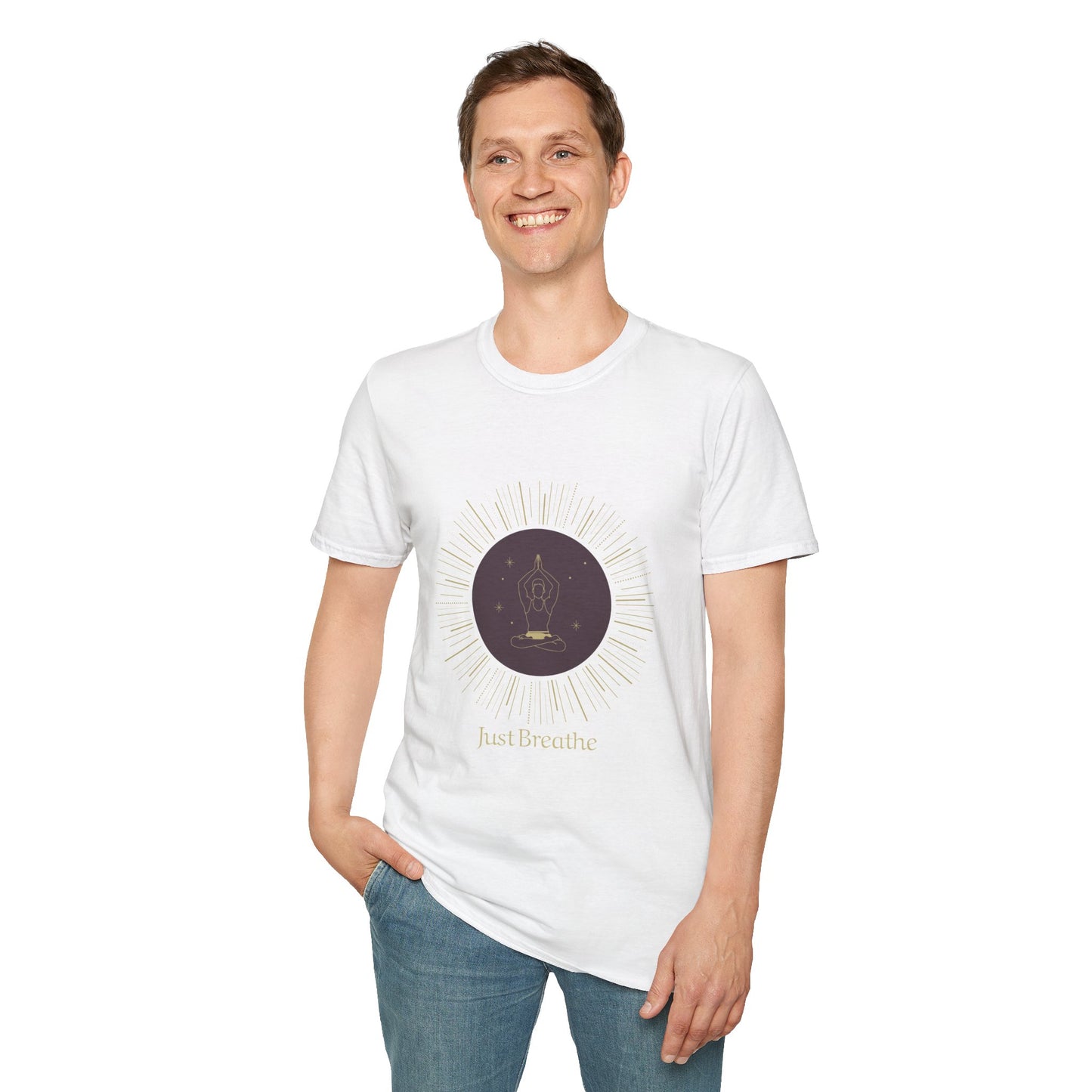 Unisex Softstyle T-Shirt - Inspirational 'Just Breathe' Tee, Relaxation Gift, Mindfulness Apparel, Meditation Shirt, Casual Outfit