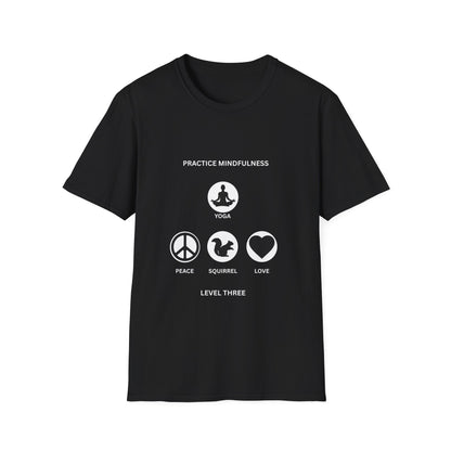 Peace, Love, & Nature Unisex T-Shirt - Softstyle Graphic Tee for Mindfulness and Eco Lovers, Relaxed Fit, Gift for Nature Enthusiasts