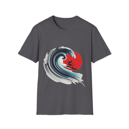 Surfing Wave Unisex Softstyle T-Shirt - Perfect for Beach Lovers