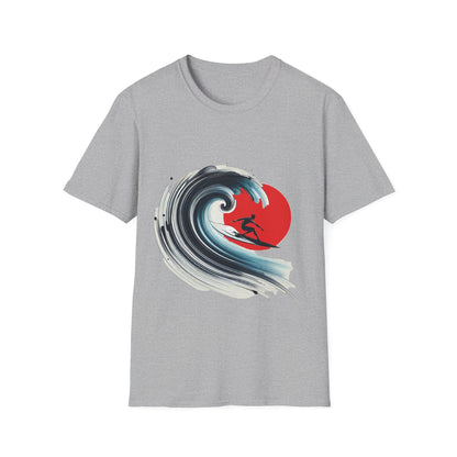 Surfing Wave Unisex Softstyle T-Shirt - Perfect for Beach Lovers