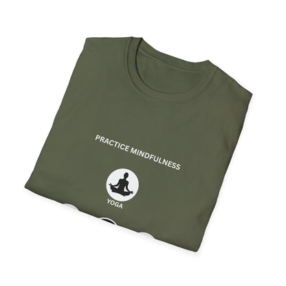 Mindfulness Unisex T-Shirt, Yoga Apparel, Peace & Love Tee, Meditation Gift, Casual Wear, Self-Care Shirt