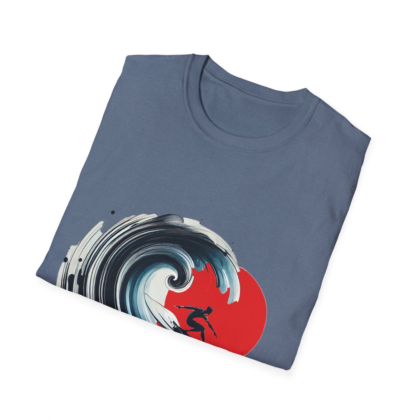 Surfing Wave Unisex Softstyle T-Shirt - Perfect for Beach Lovers