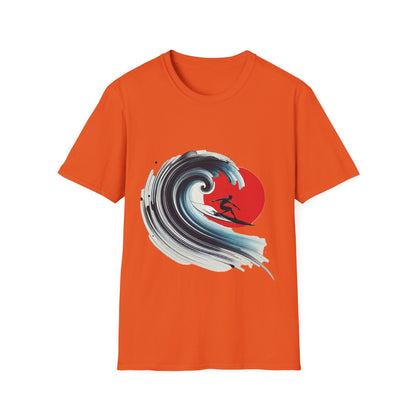 Surfing Wave Unisex Softstyle T-Shirt - Perfect for Beach Lovers