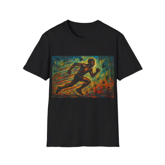 Dynamic Art Running T-Shirt - Inspired Fitness Gift, Activewear, Motivational Tee, Gift for Runners, Sports Apparel