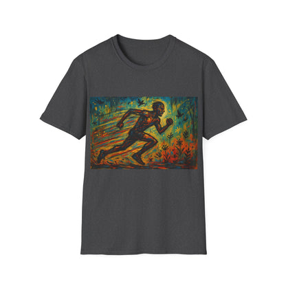 Dynamic Art Running T-Shirt - Inspired Fitness Gift, Activewear, Motivational Tee, Gift for Runners, Sports Apparel