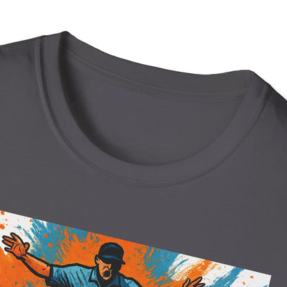 Vintage Baseball Action Unisex Softstyle T-Shirt - Perfect for Sports Fans and Game Day