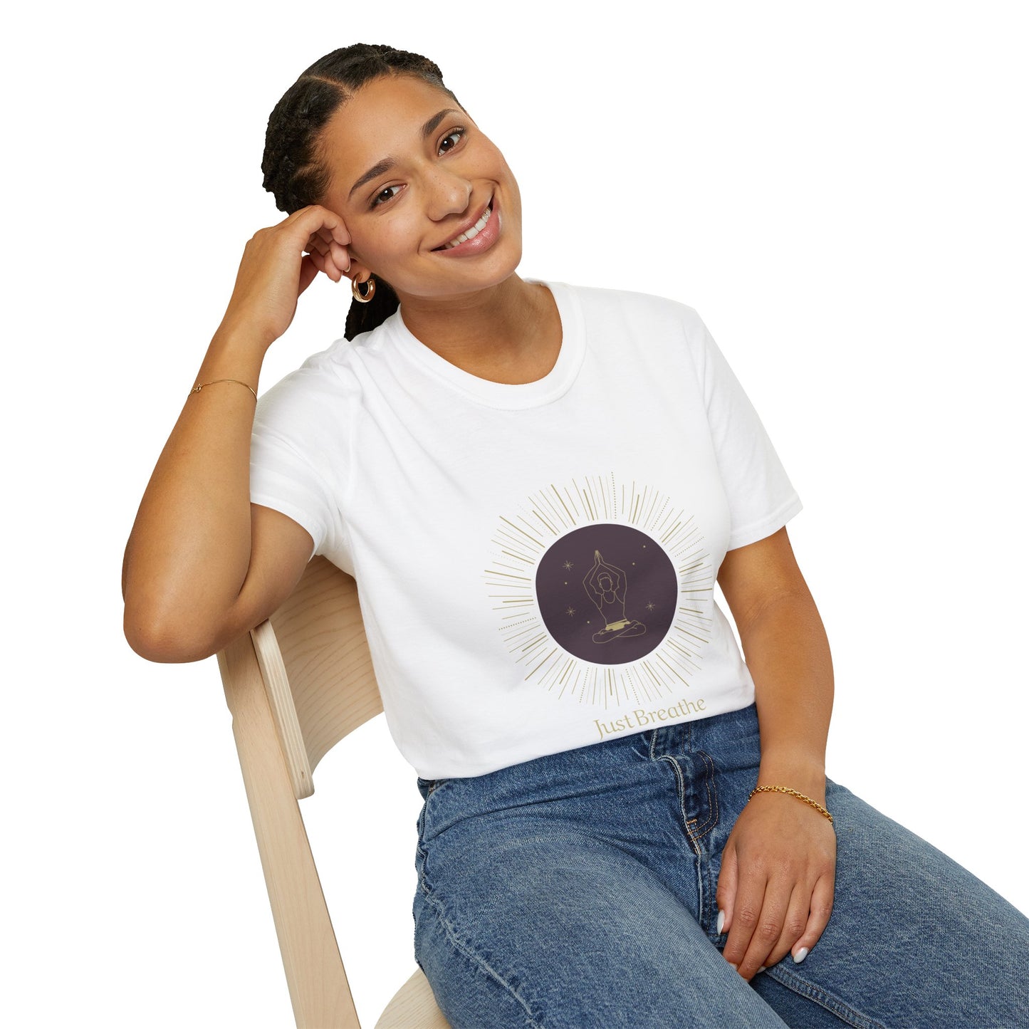 Unisex Softstyle T-Shirt - Inspirational 'Just Breathe' Tee, Relaxation Gift, Mindfulness Apparel, Meditation Shirt, Casual Outfit