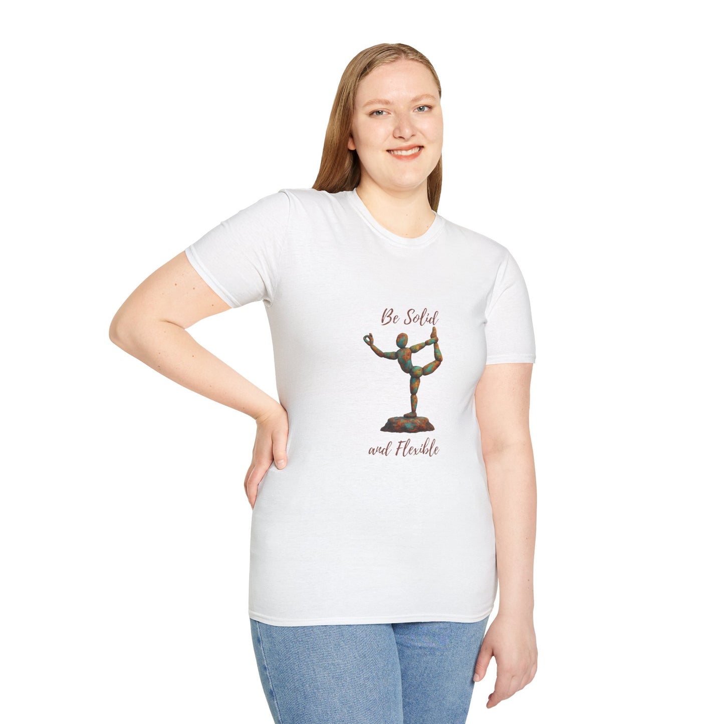 Inspirational Unisex Softstyle T-Shirt - "Be Solid and Flexible"