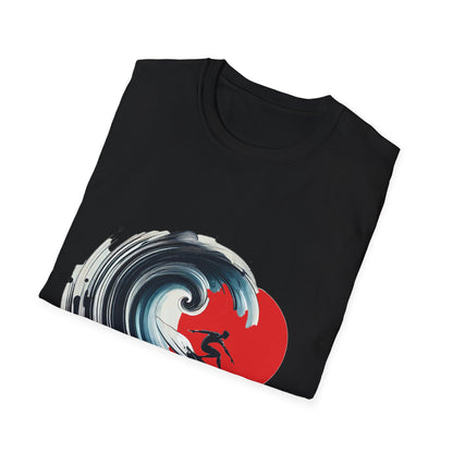 Surfing Wave Unisex Softstyle T-Shirt - Perfect for Beach Lovers