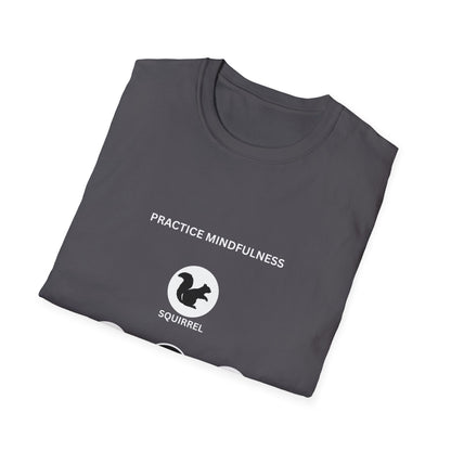 Mindfulness Squirrel T-Shirt, Yoga Tee, Peaceful Apparel, Beginner's Mind, Gift for Yogis, Meditation Shirt