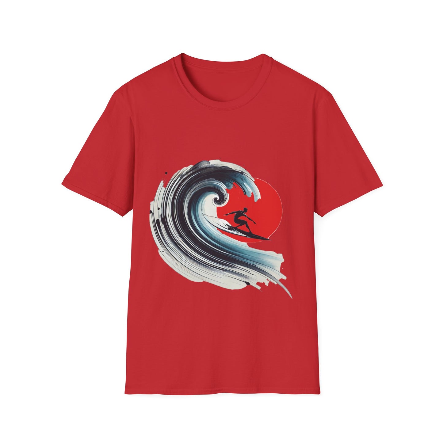 Surfing Wave Unisex Softstyle T-Shirt - Perfect for Beach Lovers