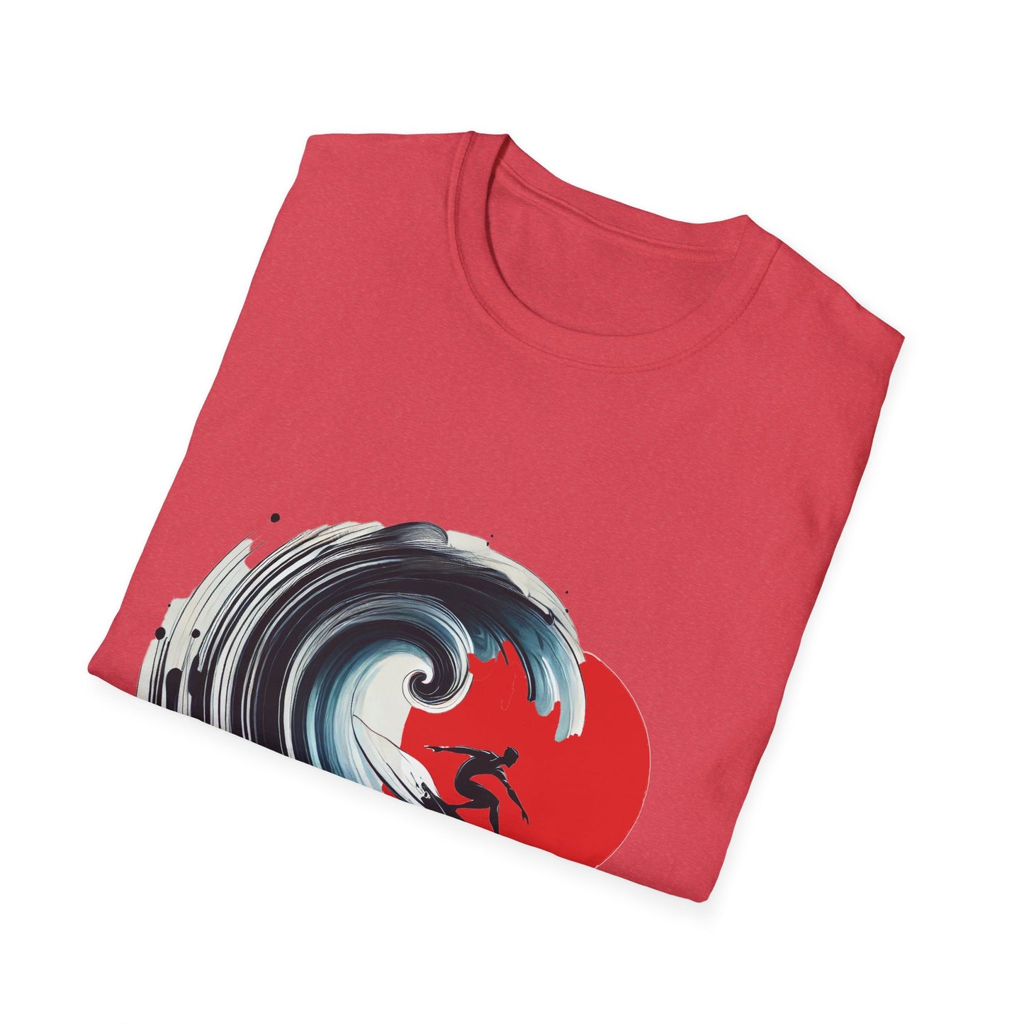 Surfing Wave Unisex Softstyle T-Shirt - Perfect for Beach Lovers