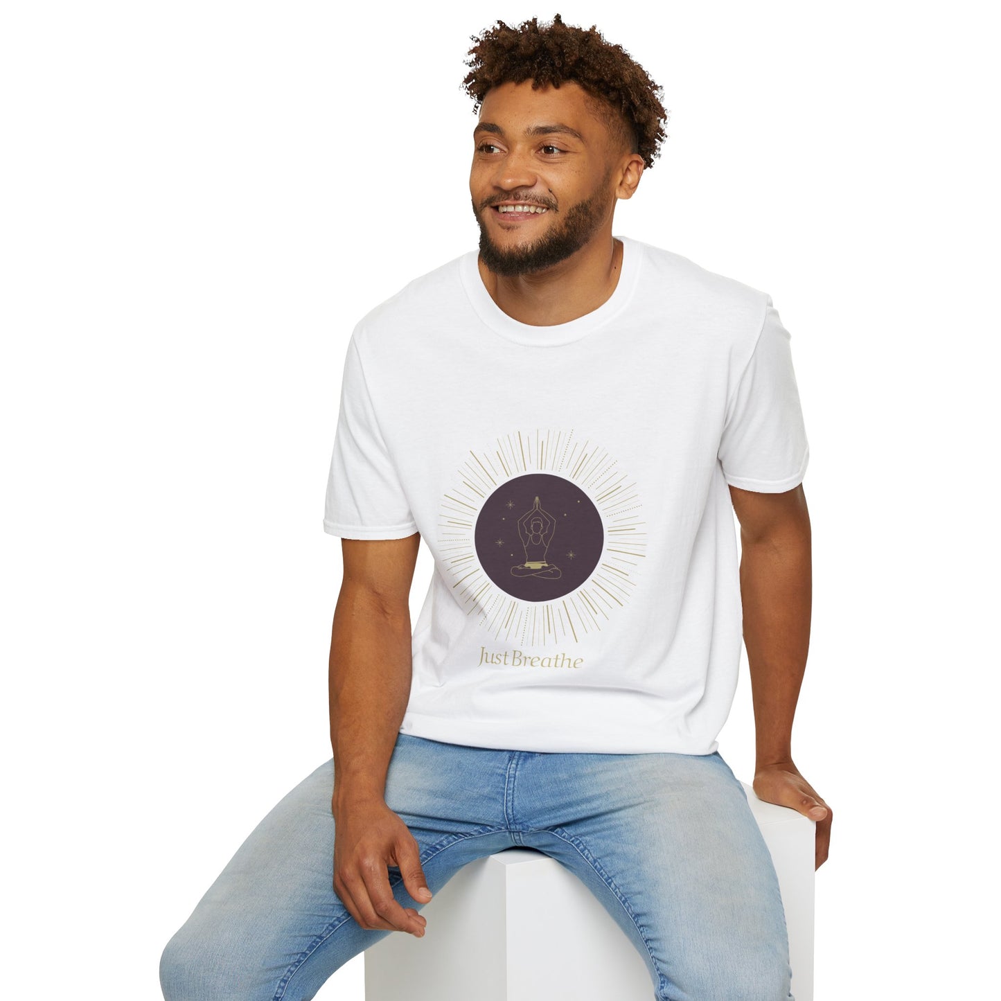 Unisex Softstyle T-Shirt - Inspirational 'Just Breathe' Tee, Relaxation Gift, Mindfulness Apparel, Meditation Shirt, Casual Outfit